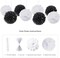 Black and White Happy Birthday Party Decorations, 30 Pcs Balloons Banner Foil Fringe Curtains, for Men Women